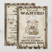 Gezochte BQ-uitnodigingen van Varkens Kaart (Voorkant / Achterkant)