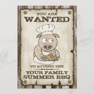 Gezochte BQ-uitnodigingen van Varkens Kaart