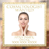 Gezochte Cosmetoloog Beautician personaliseren Raamsticker (Vel 2)