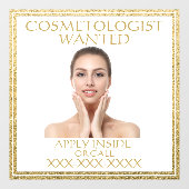 Gezochte Cosmetoloog Beautician personaliseren Raamsticker (Vel)