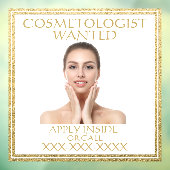 Gezochte Cosmetoloog Beautician personaliseren Raamsticker (Vel 3)