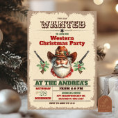 Gezochte Cowboy Western Kerstfeest Kaart