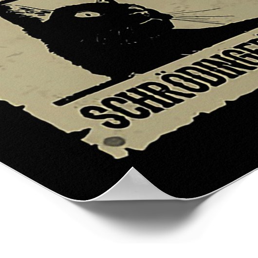 Gezochte dode en levende Schrodingers kat Poster (Hoek)