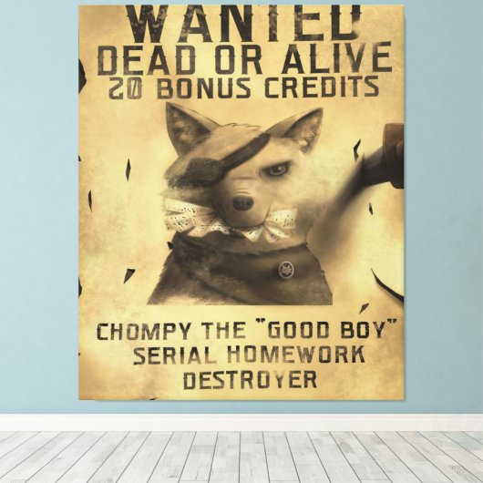 Gezochte dode of levende 20 bonuskredieten canvas afdruk (Insitu (Houten vloer))