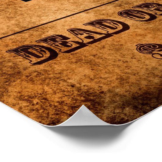 "Gezochte, dode of levende" poster sjabloon (Hoek)