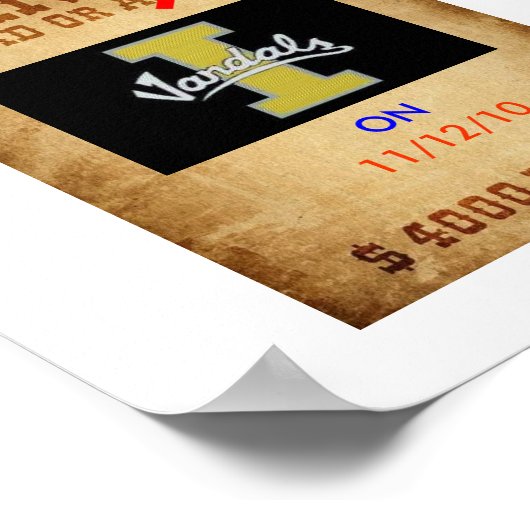 Gezochte dood of levende Vandals Poster (Hoek)