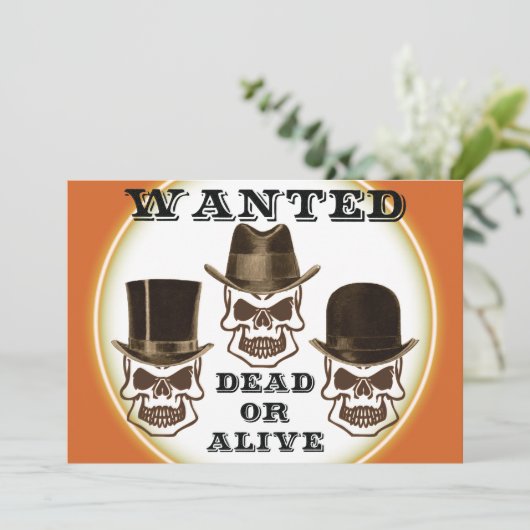 Gezochte doodskous of levende uitnodiging (Staand voorkant)