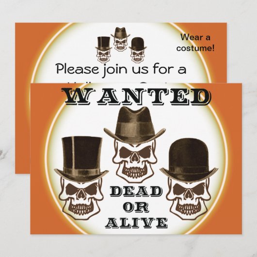 Gezochte doodskous of levende uitnodiging (Voorkant / Achterkant)