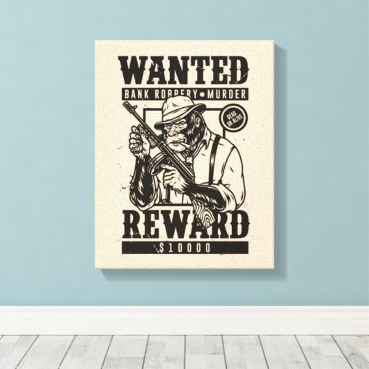 Gezochte gedrukte dodelijk of levende maffia canva canvas afdruk (Insitu (Houten vloer))