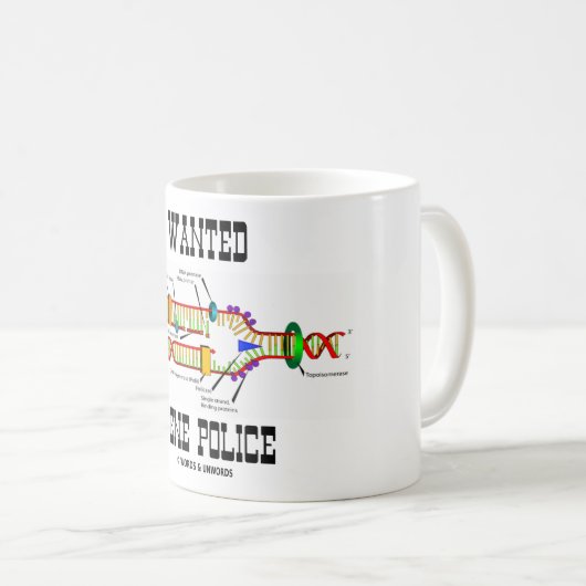 Gezochte genpolitie (DNA-replicatie-Humor) Koffiemok (Voorkant rechts)