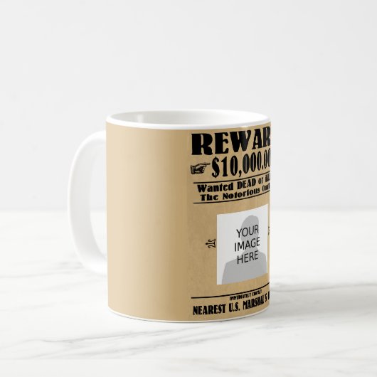 Gezochte Gezochte Dood of Alive Koffiemok (Voorkant links)