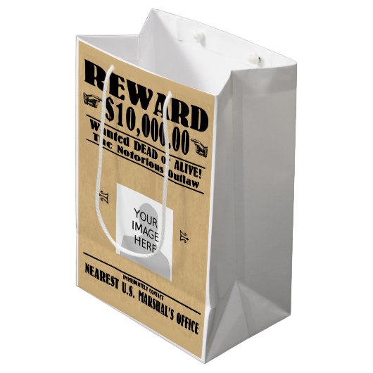 Gezochte Gezochte Dood of Alive Medium Cadeauzakje (Voorkant Gekanteld)