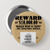 Gezochte Gezochte Dood of Alive Ronde Button 4,0 Cm (Voorkant /achterkant)