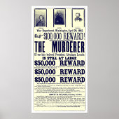 Gezochte Lincoln Murderer Print (Voorkant)