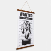 Gezochte Mugshot van Wire Haired Dachshund Hangend Wandkleed (Gebogen)