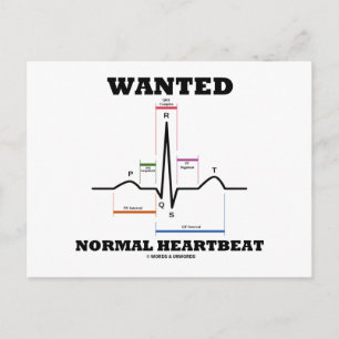 Gezochte normale hartslag (elektrocardiogram) briefkaart