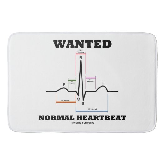 Gezochte normale hartslag Sinus Rhythm ECG EKG Badmat (Voorkant)