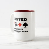 Gezochte partner met een goede hand (vier kaarteen tweekleurige koffiemok (Voorkant links)