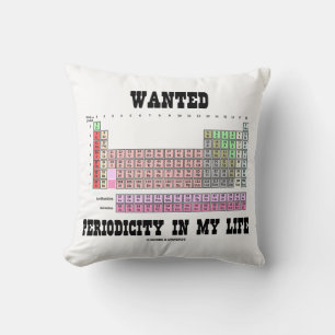 Gezochte periodiciteit in mijn leven (Periodic Tab Kussen