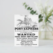 Gezochte Pony Express Rider Briefkaart (Staand voorkant)