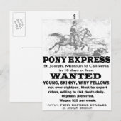 Gezochte Pony Express Rider Briefkaart (Voorkant / Achterkant)