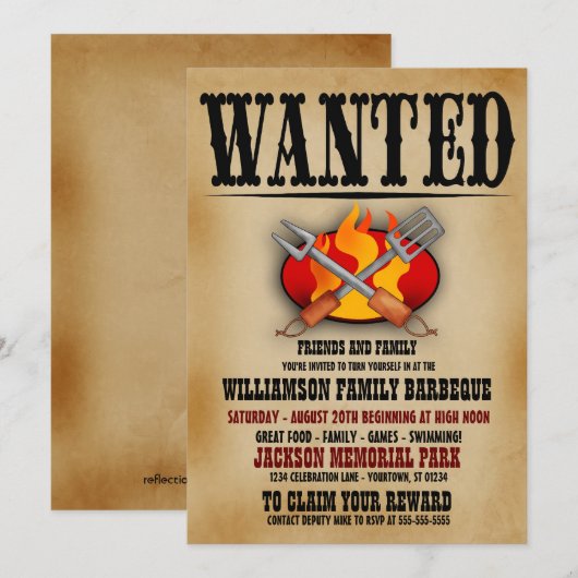 Gezochte Poster familie Barbeque uitvindingen Kaart (Voorkant / Achterkant)