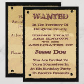 Gezochte Poster-uitnodigingen aan Westerne, niet-v Kaart (Voorkant / Achterkant)