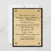 Gezochte Poster-uitnodigingen Fun Westerne Cowboy  Kaart (Achterkant)