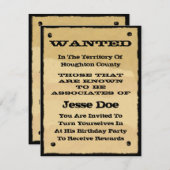 Gezochte Poster-uitnodigingen Fun Westerne Cowboy  Kaart (Voorkant / Achterkant)