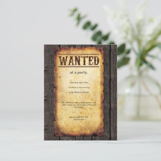 Gezochte Posters Uitnodiging Briefkaart (Staand voorkant)