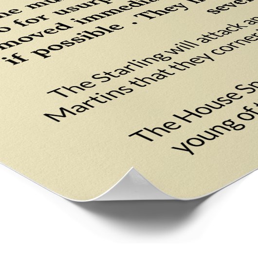 Gezochte Starling en House Sparrow Poster (Hoek)