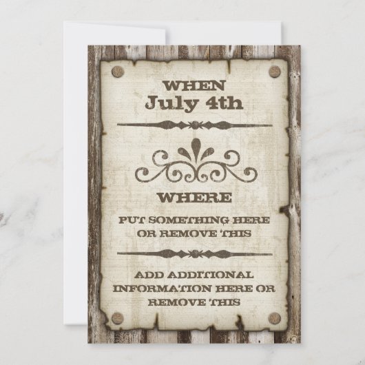 Gezochte stijl-BBQ-uitnodigingen Kaart (Achterkant)