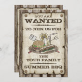 Gezochte stijl-BBQ-uitnodigingen Kaart (Voorkant / Achterkant)