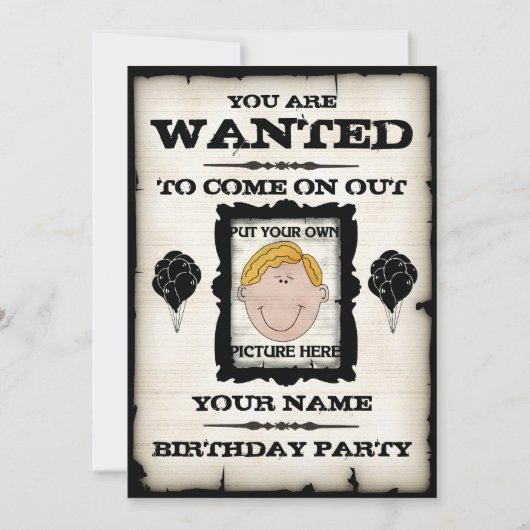 Gezochte uitnodigingen van het feest (Voorkant)