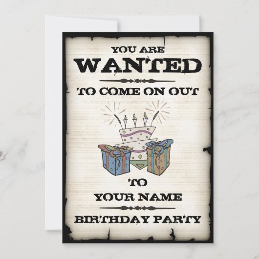 Gezochte uitnodigingen van het feest (Voorkant)