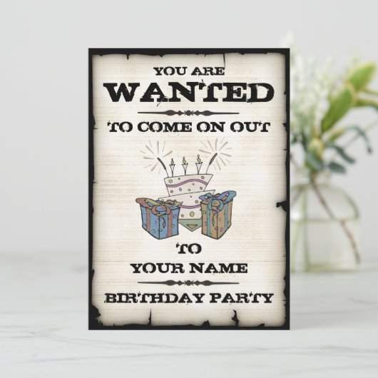 Gezochte uitnodigingen van het feest (Staand voorkant)