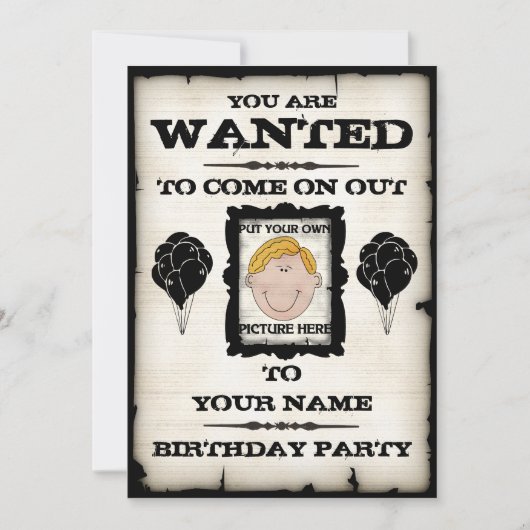 Gezochte uitnodigingen van het feest (Voorkant)