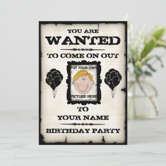 Gezochte uitnodigingen van het feest (Staand voorkant)