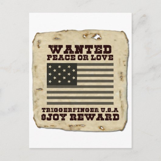 Gezochte vrede briefkaart (Voorkant)