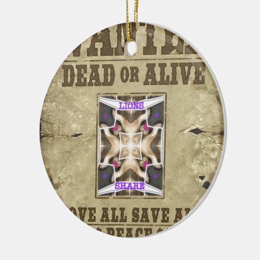 Gezochte vrede keramisch ornament (Links)