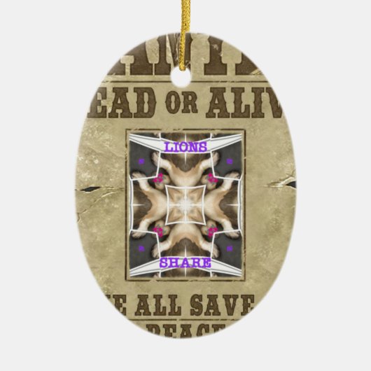 Gezochte vrede keramisch ornament (Voorkant)