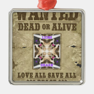 Gezochte vrede metalen ornament