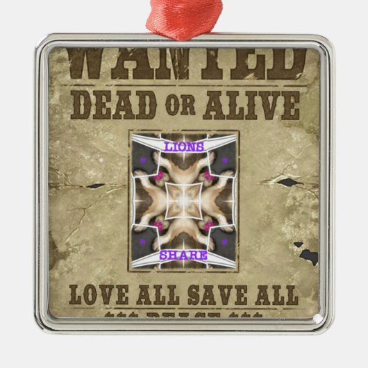 Gezochte vrede metalen ornament (Voorkant)