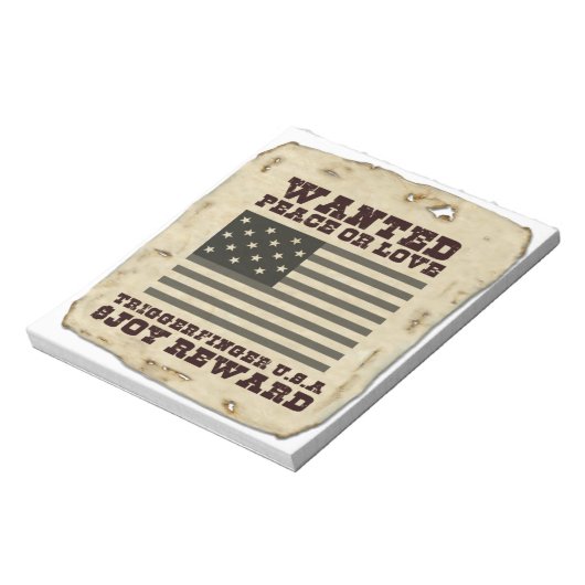 Gezochte vrede notitieblok (Linkerzijde)