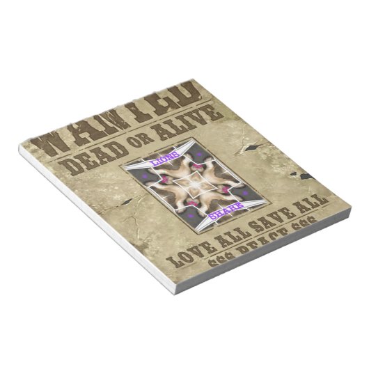 Gezochte vrede notitieblok (Schuin)