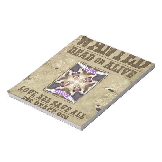 Gezochte vrede notitieblok (Linkerzijde)