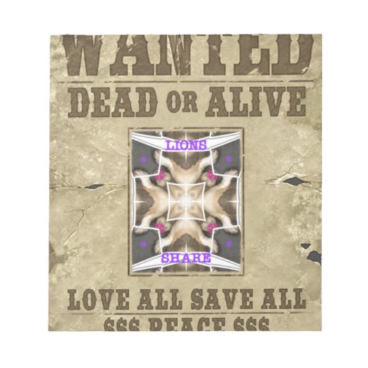 Gezochte vrede notitieblok (Voorkant)