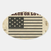 Gezochte vrede ovale sticker (Voorkant)