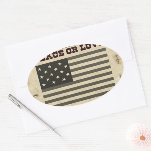 Gezochte vrede ovale sticker (Envelop)