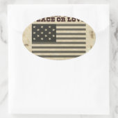 Gezochte vrede ovale sticker (Tas)